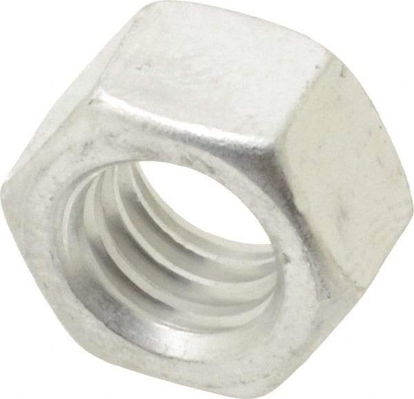 Value Collection - 3/8-16 UN Aluminum Right Hand Hex Nut - 9/16" Across Flats, 21/64" High, Uncoated - All Tool & Supply