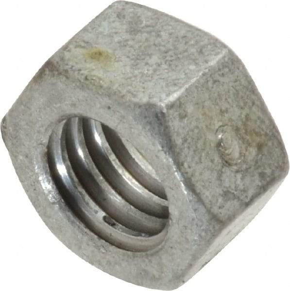 Value Collection - 3/8-16 UNC Steel Right Hand Hex Nut - 9/16" Across Flats, 21/64" High, Hot Dipped Galvanized Finish - All Tool & Supply