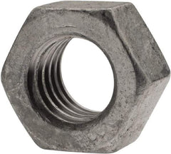 Value Collection - 7/16-14 UNC Steel Right Hand Hex Nut - 11/16" Across Flats, 3/8" High, Hot Dipped Galvanized Finish - All Tool & Supply