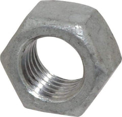 Value Collection - 3/4-10 UNC Steel Right Hand Hex Nut - 1-1/8" Across Flats, 41/64" High, Hot Dipped Galvanized Finish - All Tool & Supply