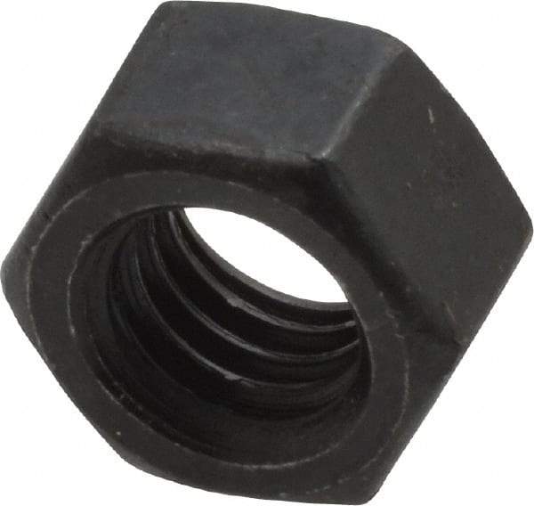 Value Collection - 3/8-16 UNC Steel Right Hand Hex Nut - 9/16" Across Flats, 21/64" High, Black Oxide Finish - All Tool & Supply