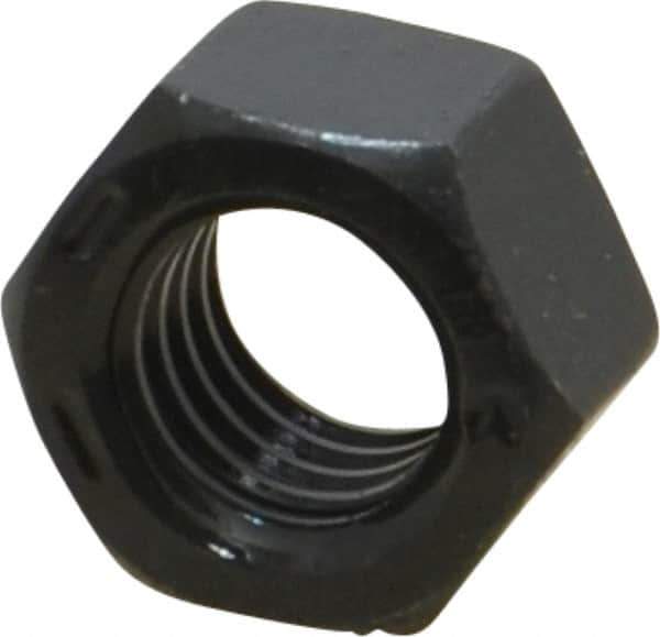 Value Collection - 1/2-13 UNC Steel Right Hand Hex Nut - 3/4" Across Flats, 7/16" High, Black Oxide Finish - All Tool & Supply