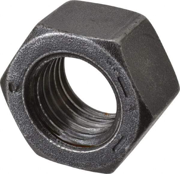 Value Collection - 1-8 UNC Steel Right Hand Hex Nut - 1-1/2" Across Flats, 55/64" High, Black Oxide Finish - All Tool & Supply