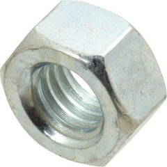 Value Collection - 7/16-14 UNC Steel Right Hand Hex Nut - 11/64" Across Flats, 3/8" High, Zinc-Plated Finish - All Tool & Supply