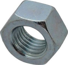 Value Collection - 1-8 UNC Steel Right Hand Hex Nut - 1-1/2" Across Flats, 55/64" High, Zinc-Plated Finish - All Tool & Supply