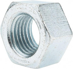 Value Collection - 1-1/4 - 7 UNC Steel Right Hand Hex Nut - 1-7/8" Across Flats, 1-1/16" High, Zinc-Plated Finish - All Tool & Supply