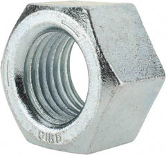 Value Collection - 1-1/2 - 6 UNC Steel Right Hand Hex Nut - 2-1/4" Across Flats, 1-9/32" High, Zinc-Plated Finish - All Tool & Supply