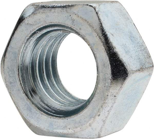 Value Collection - 9/16-12 UN Steel Right Hand Hex Nut - 7/8" Across Flats, 31/64" High, Zinc-Plated Finish - All Tool & Supply