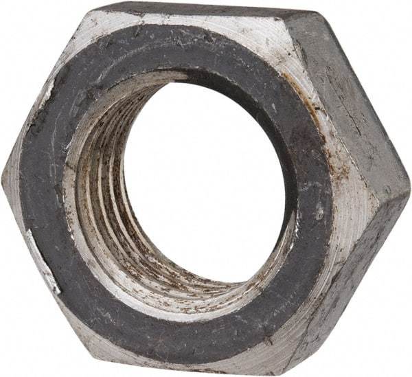 Value Collection - 1-1/8 - 7 UN Steel Right Hand Hex Nut - 1-11/16" Across Flats, 31/32" High, Zinc-Plated Finish - All Tool & Supply