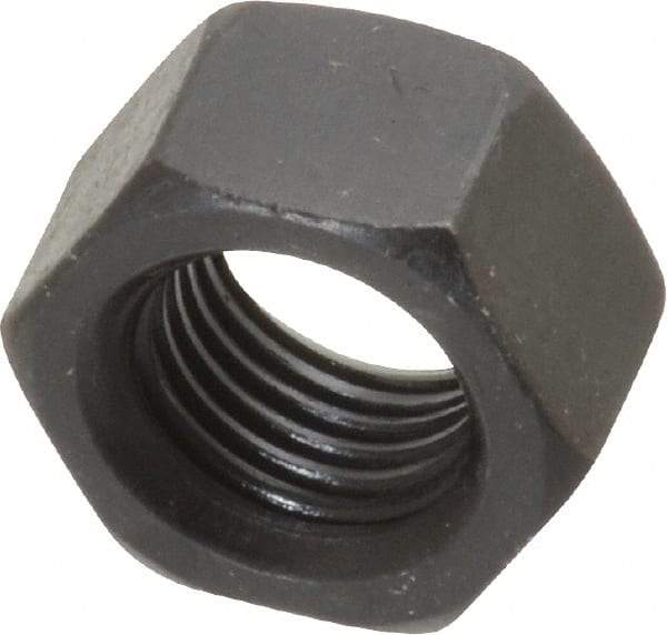 Value Collection - 3/8-24 UNF Steel Right Hand Hex Nut - 9/16" Across Flats, 21/64" High, Black Oxide Finish - All Tool & Supply