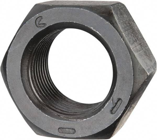 Value Collection - 7/8-14 UNF Steel Right Hand Hex Nut - 1-5/16" Across Flats, 3/4" High, Black Oxide Finish - All Tool & Supply