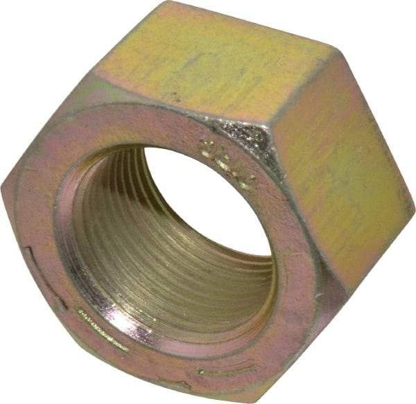 Value Collection - 1-1/4 - 12 UNF Steel Right Hand Hex Nut - 1-7/8" Across Flats, 1-1/16" High, Zinc Yellow Dichromate Finish - All Tool & Supply