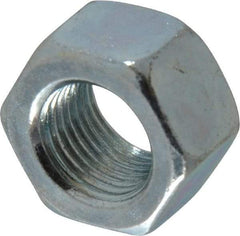 Value Collection - 1/2-20 UN Steel Right Hand Hex Nut - 3/4" Across Flats, 7/16" High, Zinc-Plated Finish - All Tool & Supply