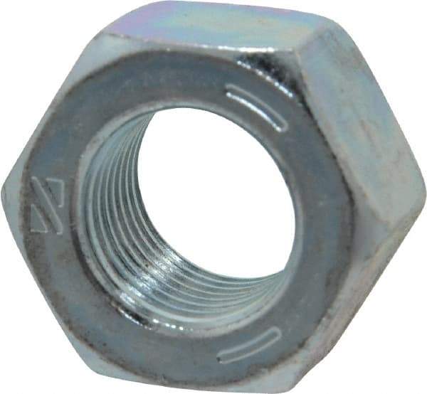 Value Collection - 9/16-18 UNF Steel Right Hand Hex Nut - 7/8" Across Flats, 31/64" High, Zinc-Plated Finish - All Tool & Supply