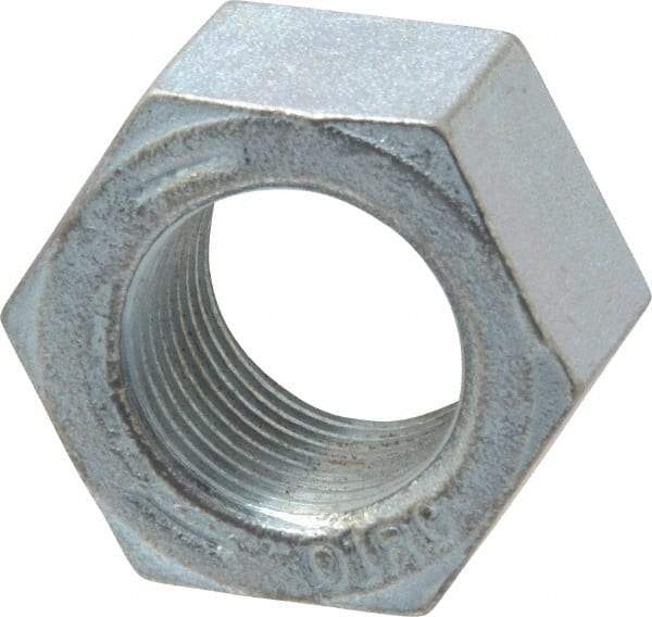 Value Collection - 7/8-14 UNF Steel Right Hand Hex Nut - 1-5/16" Across Flats, 3/4" High, Zinc-Plated Finish - All Tool & Supply