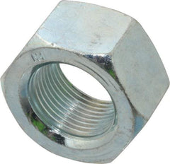 Value Collection - 1-14 UNS Steel Right Hand Hex Nut - 1-1/2" Across Flats, 55/64" High, Zinc-Plated Finish - All Tool & Supply