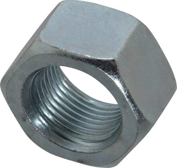 Value Collection - 7/8-14 UN Steel Right Hand Hex Nut - 1-5/16" Across Flats, 3/4" High, Zinc-Plated Finish - All Tool & Supply