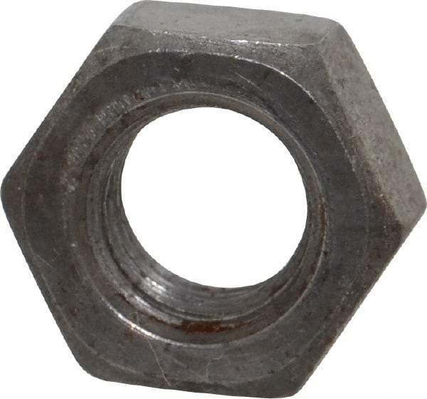 Value Collection - 7/16-14 UNC Steel Right Hand Hex Nut - 11/16" Across Flats, 3/8" High, Uncoated - All Tool & Supply