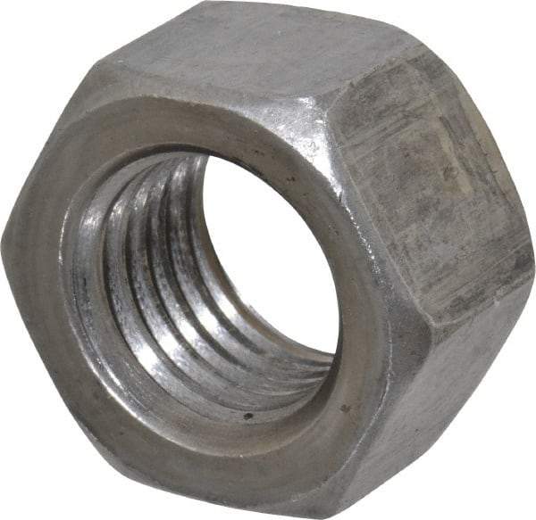 Value Collection - 7/8-9 UN Steel Right Hand Hex Nut - 1-5/16" Across Flats, 3/4" High, Uncoated - All Tool & Supply