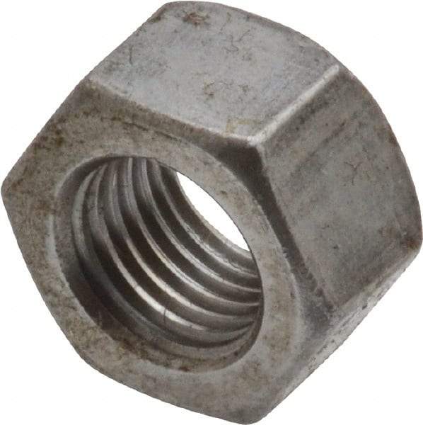 Value Collection - 3/8-24 UNF Steel Right Hand Hex Nut - 9/16" Across Flats, 0.3281" High, Uncoated - All Tool & Supply