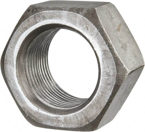 Value Collection - 1-14 UNF Steel Right Hand Hex Nut - 1-1/2" Across Flats, 0.8594" High, Uncoated - All Tool & Supply