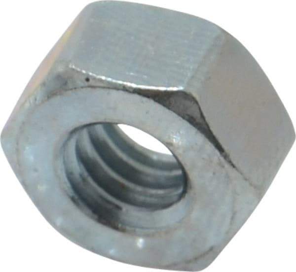 Value Collection - 1/4-20 UNC Steel Left Hand Hex Nut - 7/16" Across Flats, 7/32" High, Uncoated - All Tool & Supply