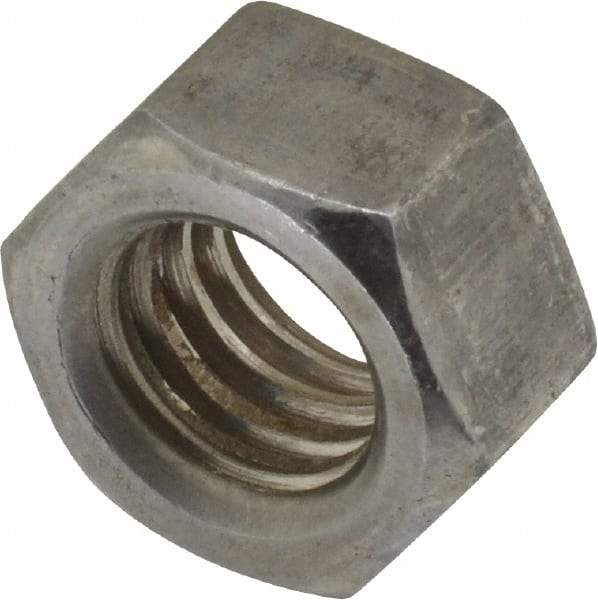 Value Collection - 3/8-16 UNC Steel Left Hand Hex Nut - 9/16" Across Flats, 21/64" High, Uncoated - All Tool & Supply