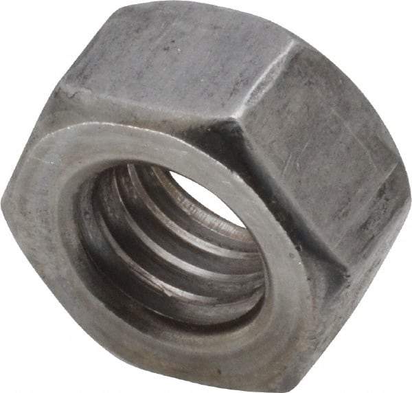 Value Collection - 7/16-14 UNC Steel Left Hand Hex Nut - 11/16" Across Flats, 3/8" High, Uncoated - All Tool & Supply