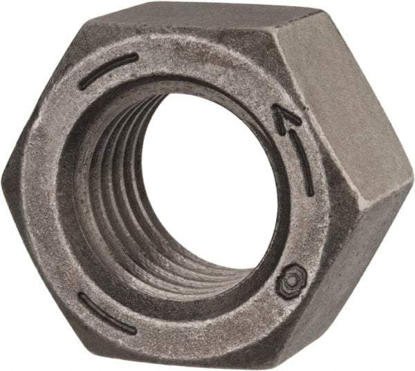 Value Collection - 1-1/8 - 7 UNC Steel Left Hand Hex Nut - 1-11/16" Across Flats, 31/32" High, Uncoated - All Tool & Supply