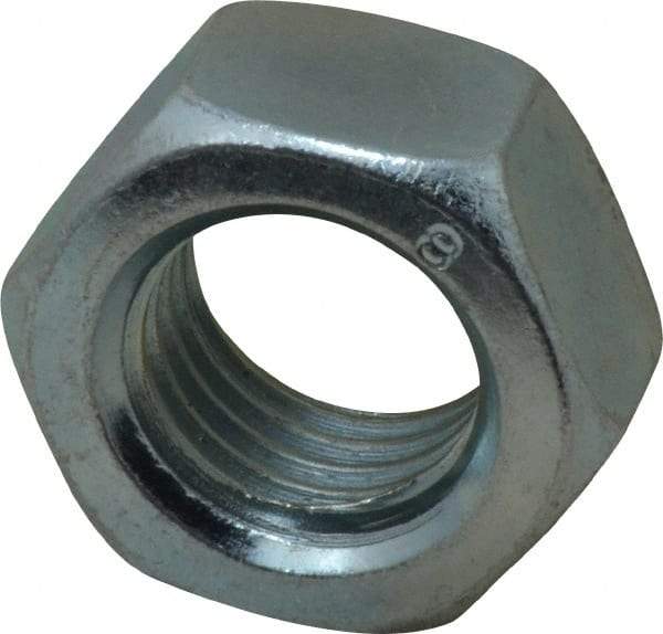 Value Collection - M24x3.00 Steel Right Hand Hex Nut - 36mm Across Flats, 19mm High, Zinc-Plated Finish - All Tool & Supply