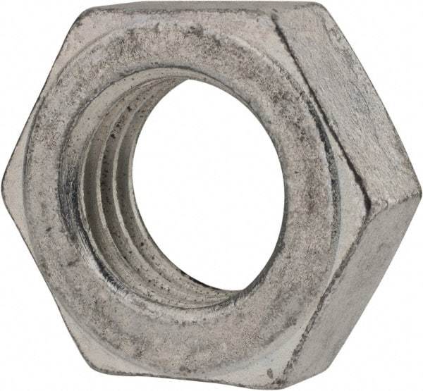 Value Collection - 1-1/8 - 7 UN Steel Right Hand Hex Jam Nut - 2-1/4" Across Flats, 27/32" High, Zinc-Plated Finish - All Tool & Supply