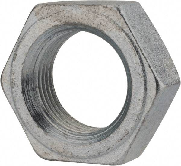 Value Collection - 1-1/8 - 12 UNF Steel Right Hand Hex Jam Nut - 1-11/16" Across Flats, 39/64" High, Zinc Clear Finish - All Tool & Supply