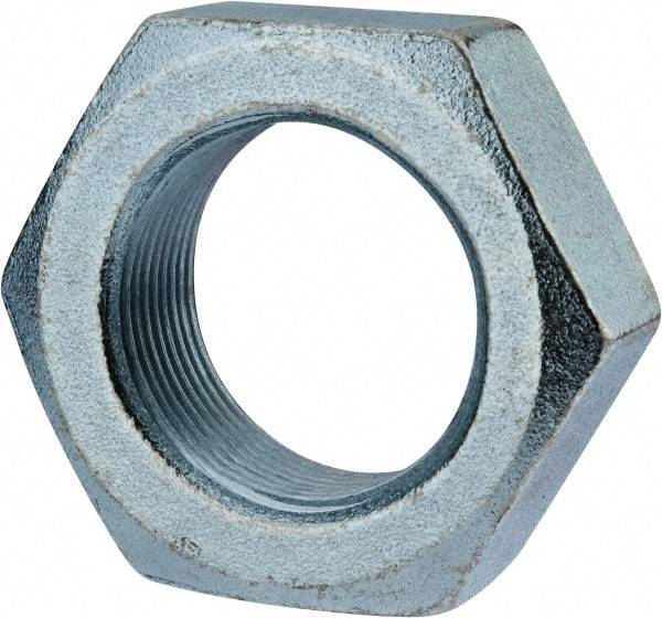 Value Collection - 1-1/2 - 12 UN Steel Right Hand Hex Jam Nut - 2-1/4" Across Flats, 27/32" High, Zinc-Plated Finish - All Tool & Supply