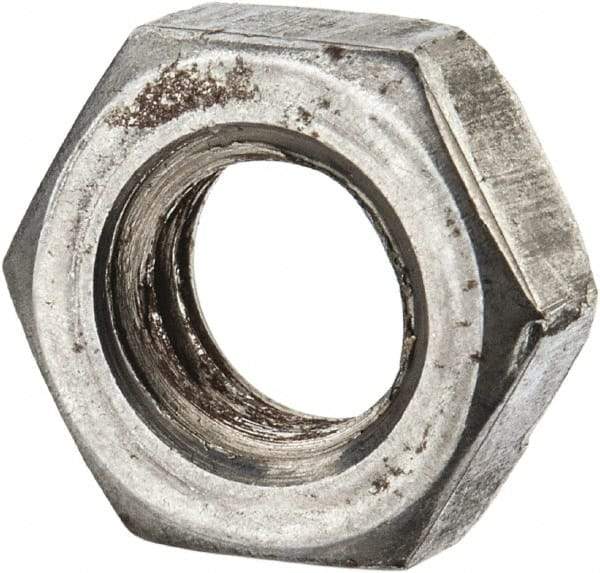 Value Collection - 5/16-18 UNC Steel Left Hand Hex Jam Nut - 1/2" Across Flats, 3/16" High, Uncoated - All Tool & Supply