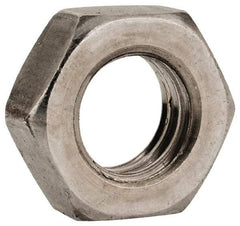 Value Collection - 3/8-16 UNC Steel Left Hand Hex Jam Nut - 9/16" Across Flats, 7/32" High, Uncoated - All Tool & Supply