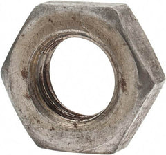 Value Collection - 7/16-14 UNC Steel Left Hand Hex Jam Nut - 11/16" Across Flats, 1/4" High, Uncoated - All Tool & Supply