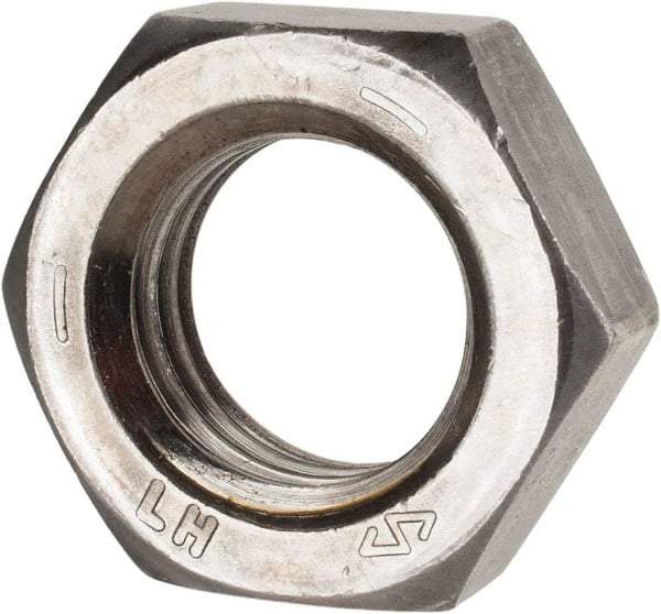 Value Collection - 1-8 UNC Steel Left Hand Hex Jam Nut - 1-1/2" Across Flats, 35/64" High, Uncoated - All Tool & Supply