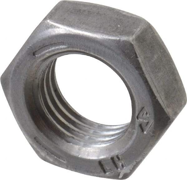 Value Collection - 3/8-24 UNF Steel Left Hand Hex Jam Nut - 9/16" Across Flats, 7/32" High, Uncoated - All Tool & Supply