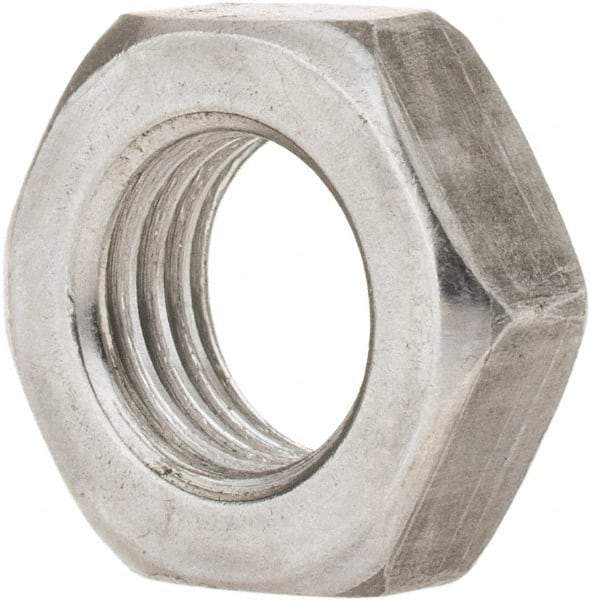 Value Collection - 7/16-20 UNF Steel Left Hand Hex Jam Nut - 11/16" Across Flats, 1/4" High, Uncoated - All Tool & Supply