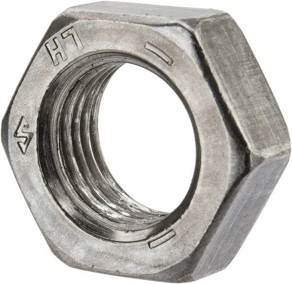 Value Collection - 1/2-20 UNF Steel Left Hand Hex Jam Nut - 3/4" Across Flats, 5/16" High, Uncoated - All Tool & Supply