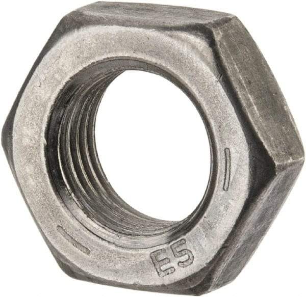 Value Collection - 9/16-18 UNF Steel Left Hand Hex Jam Nut - 7/8" Across Flats, 5/16" High, Uncoated - All Tool & Supply