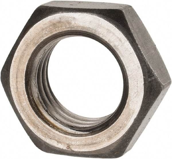 Value Collection - 7/8-9 UNC Steel Right Hand Hex Jam Nut - 1-5/16" Across Flats, 0.4844" High, Uncoated - All Tool & Supply