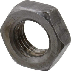 Value Collection - 7/16-20 UNF Steel Right Hand Hex Jam Nut - 11/16" Across Flats, 3/4" High, Uncoated - All Tool & Supply