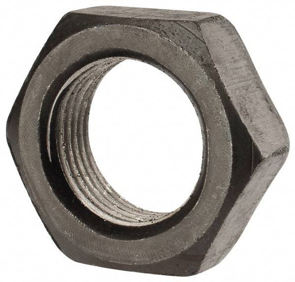 Value Collection - 1-1/8 - 12 UN Steel Right Hand Hex Jam Nut - 2-1/4" Across Flats, 27/32" High, Uncoated - All Tool & Supply