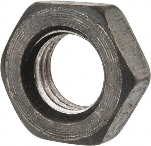 Value Collection - 1-8 UNC Steel Right Hand Heavy Hex Jam Nut - 1-5/8" Across Flats, 35/64" High, Uncoated, 2B Class of Fit - All Tool & Supply