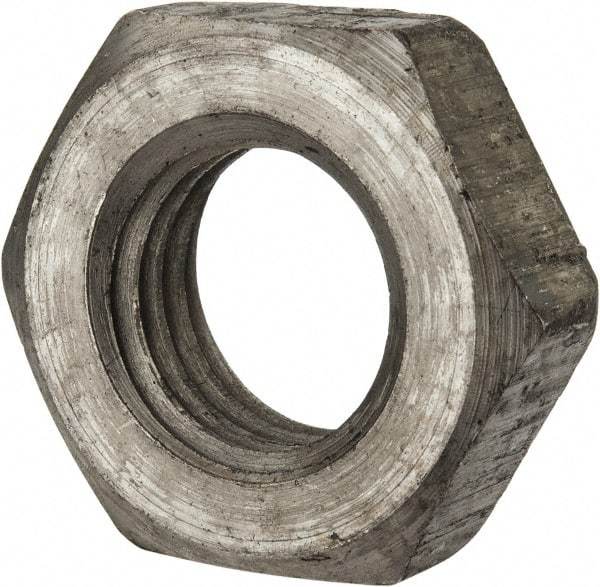 Value Collection - 1-1/8 - 7 UNC Steel Right Hand Heavy Hex Jam Nut - 1-13/16" Across Flats, 39/64" High, Uncoated, 2B Class of Fit - All Tool & Supply