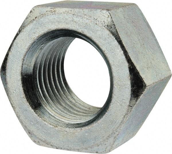 Value Collection - 1-1/2 - 6 UNC Steel Right Hand Heavy Hex Nut - 2-3/8" Across Flats, 1.4688" High, Zinc-Plated Finish - All Tool & Supply