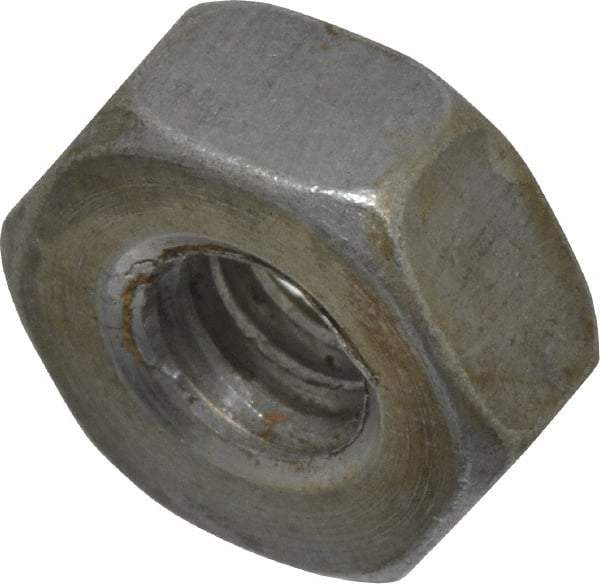 Value Collection - 1/4-20 UNC Steel Right Hand Heavy Hex Nut - 1/2" Across Flats, 15/64" High, Uncoated, 2B Class of Fit - All Tool & Supply