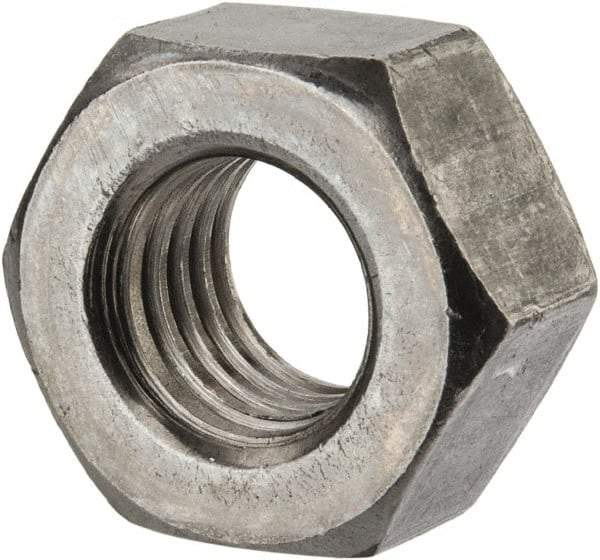 Value Collection - 9/16-12 UNC Steel Right Hand Heavy Hex Nut - 15/16" Across Flats, 35/64" High, Uncoated, 2B Class of Fit - All Tool & Supply