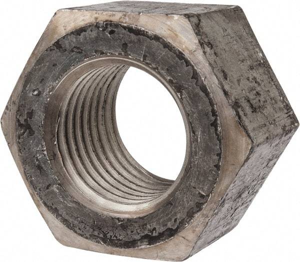 Value Collection - 2 - 4-1/2 UNC Steel Right Hand Heavy Hex Nut - 3-1/8" Across Flats, 1-31/32" High, Uncoated - All Tool & Supply